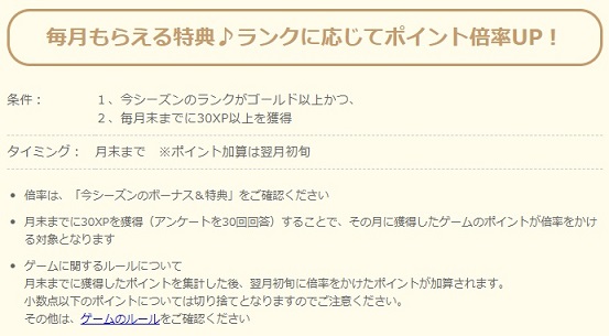 ミニゲームの獲得ポイントがアップ