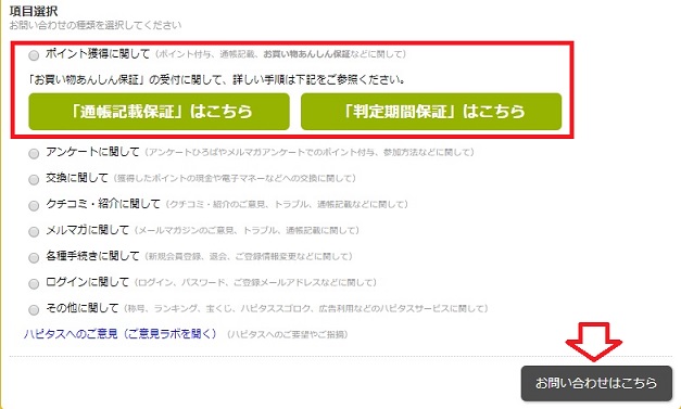 ポイントに関して