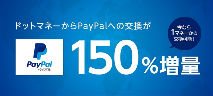 PayPalに交換で150％