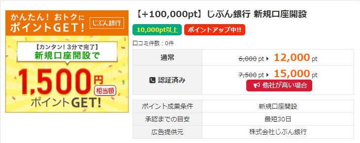 自分銀行口座開設