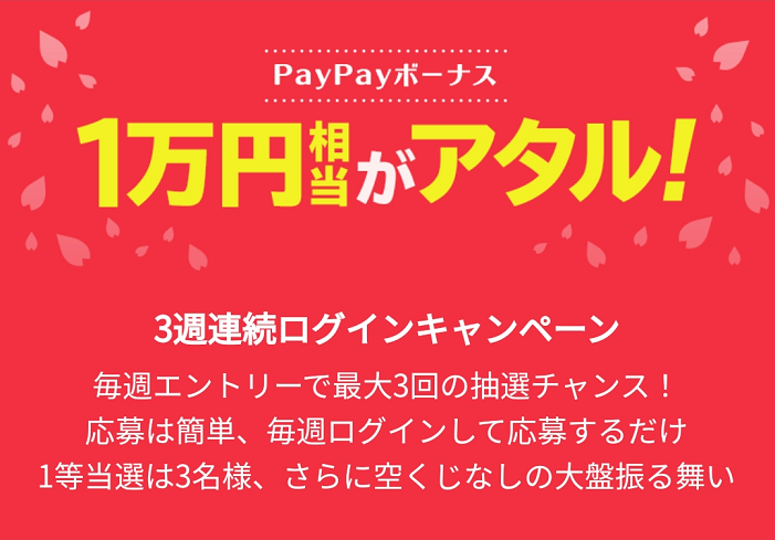 QuickPoint　空クジなし！最高1万円相当のPayPayが当たるログインキャンペーン