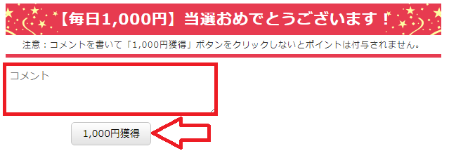 コメント記入で1,000円獲得